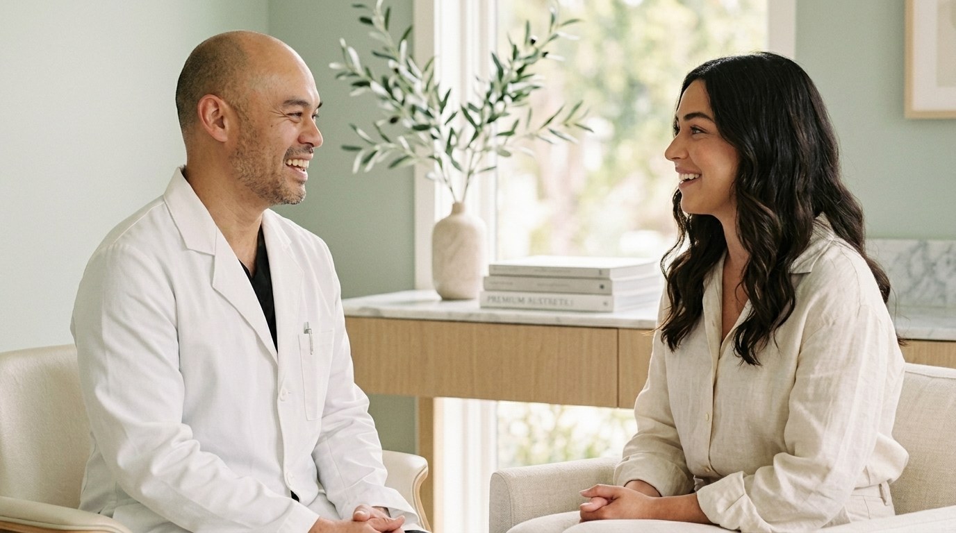 Dr. Nguyen consulting with a patient